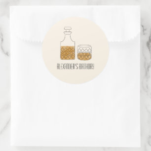 Volgende Celebration Whiskey Wishes Verjaardagsfee Ronde Sticker