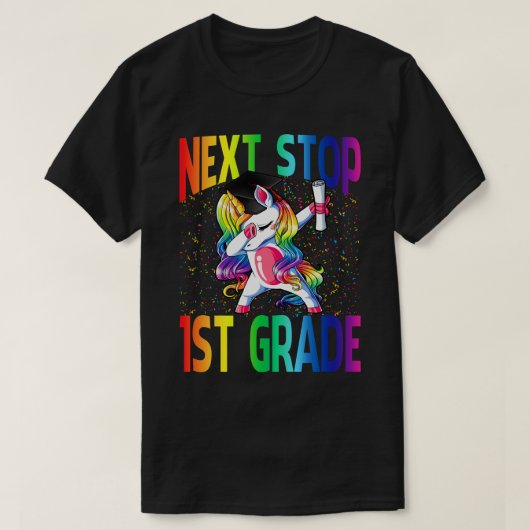 Volgende Einde 1st grade Afstuderen Unicorn T-shirt (Design voorkant)
