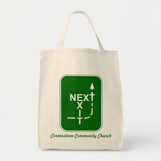 Volgende Exit Cornerstone Tote Bag (Voorkant)