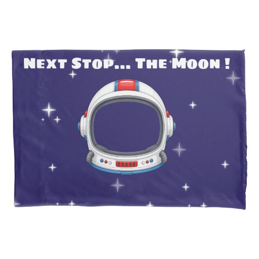 Volgende halte de maan astronaut kinderkussensloop kussensloop (Voorkant-Links)