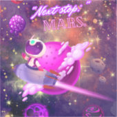 Volgende halte Mars Sticker (Voorkant)