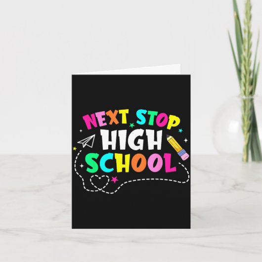 Volgende halte middelbare school afstudeerplechtig kaart (Voorkant)