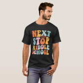 Volgende halte middelbare school Afstuderen laatst T-shirt (Voorkant volledig)