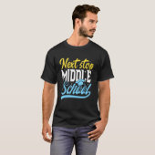 Volgende halte middelbare school Afstuderen laatst T-shirt (Voorkant volledig)