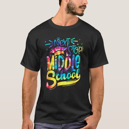 Volgende halte middelbare school basisschool 2023 t-shirt (Voorkant)