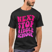 Volgende halte middelbare school basisschool afges t-shirt (Voorkant)