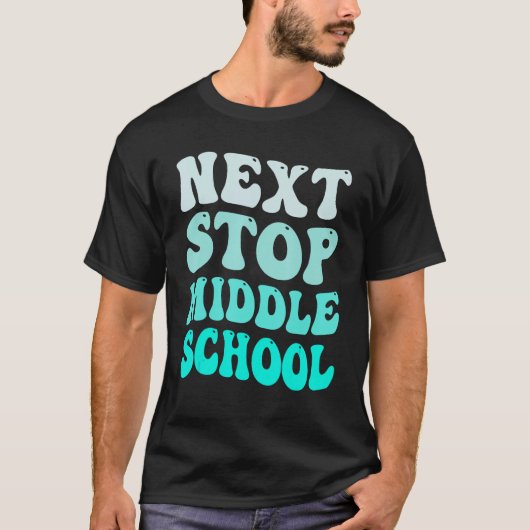 Volgende halte middelbare school basisschool afges t-shirt (Voorkant)
