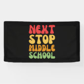 Volgende halte middelbare school - Funny Afstudere Spandoek (Horizontaal)