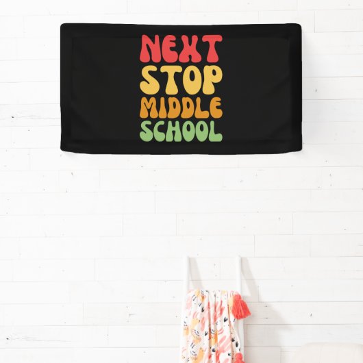 Volgende halte middelbare school - Funny Afstudere Spandoek (Insitu)