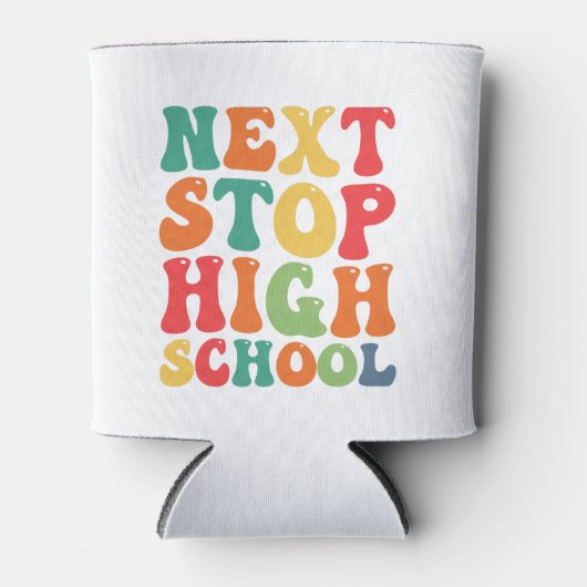 Volgende halte middelbare school Funny Groovy afst Blikjeskoeler (Voorkant)