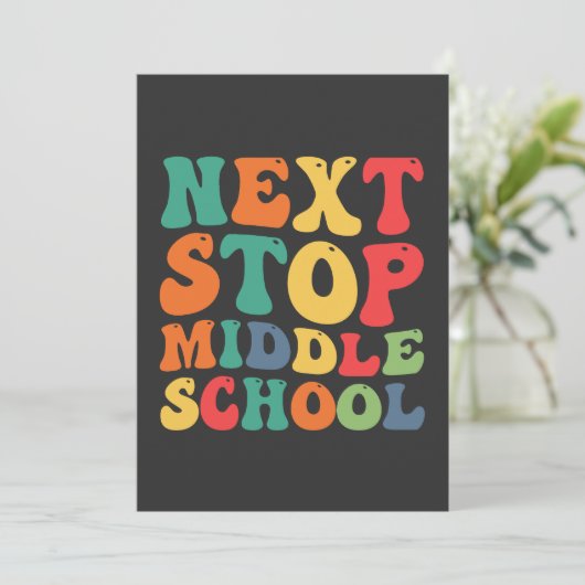 Volgende halte middelbare school grappig groovy Af Kaart (Staand voorkant)