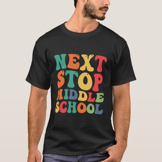 Volgende halte middelbare school grappig groovy Af T-shirt (Voorkant)