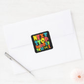 Volgende halte middelbare school grappige gezegden vierkante sticker (Envelop)