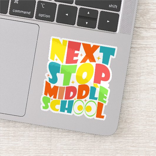 Volgende halte middelbare school Grappige spreuken Sticker (Detail)