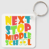 Volgende halte middelbare school grappige uitsprak sleutelhanger (Achterkant)