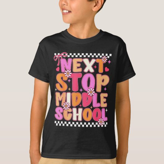 Volgende halte middelbare school, groovy basisscho t-shirt (Voorkant)