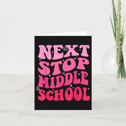 Volgende halte middelbare school groovy basisschoo kaart (Voorkant)