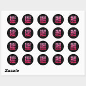 Volgende halte middelbare school groovy basisschoo ronde sticker (Vel)