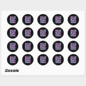 Volgende halte middelbare school groovy basisschoo ronde sticker (Vel)
