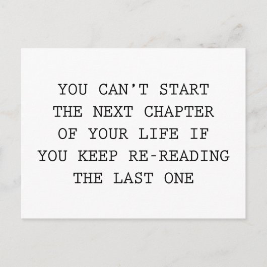 Volgende hoofdstuk van je leven briefkaart (Voorkant)