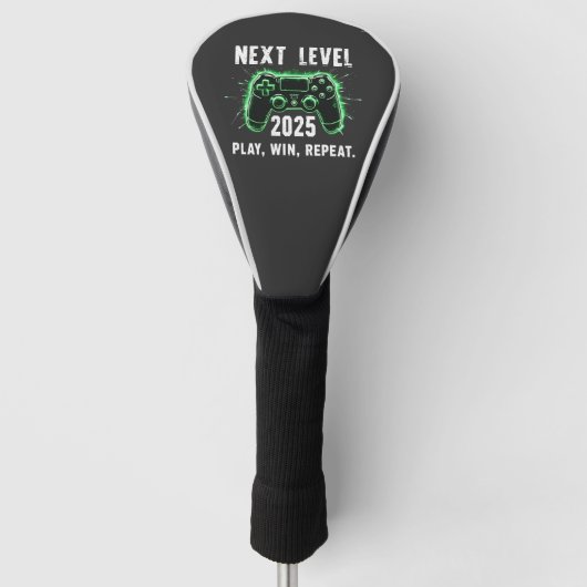 Volgende Level 2025 Play Win Herhaal Grappige Game Golfheadcover (Voorkant)