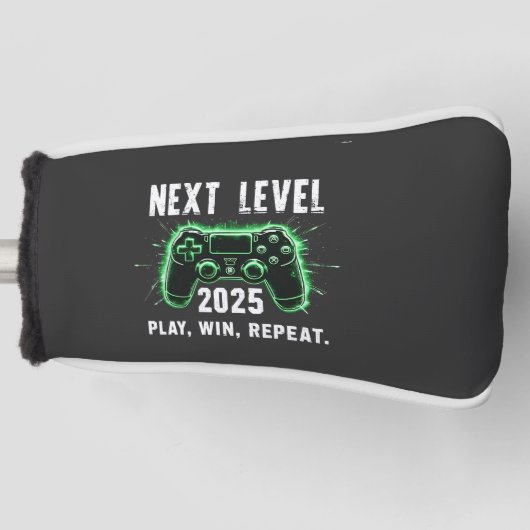 Volgende Level 2025 Play Win Herhaal Grappige Game Golfheadcover (Voorkant)
