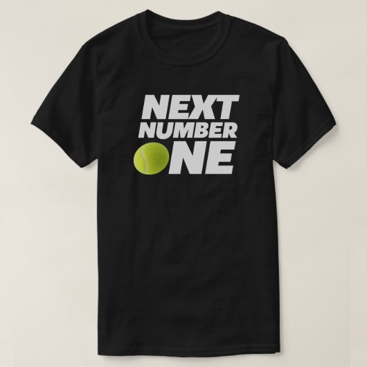 Volgende nummer één tennissport t-shirt (Design voorkant)