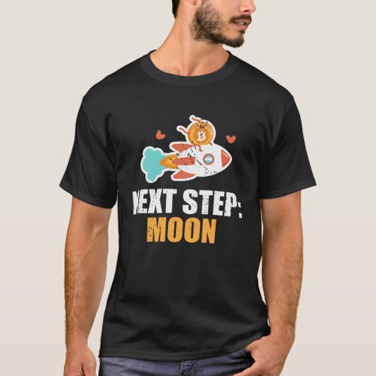 Volgende stap Maan Bitcoin Cryptocurrencies Crypto T-shirt (Voorkant)