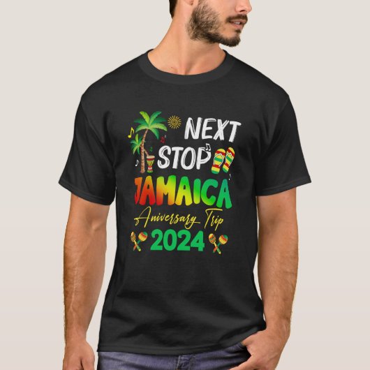 Volgende Stop Jamaica 2024 Koppels Jubileum Family T-shirt (Voorkant)