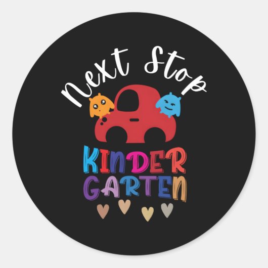 Volgende Stop Kindergen Pre-K Afstuderen Preschool Ronde Sticker (Voorkant)