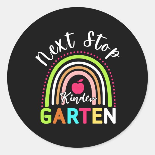 Volgende Stop Kindergen Pre-K Afstuderen Preschool Ronde Sticker (Voorkant)