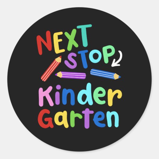 Volgende Stop Kindergen Preschool Afstuderen 2023 Ronde Sticker (Voorkant)