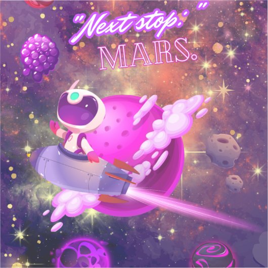 Volgende stop Mars Sticker (Voorkant)