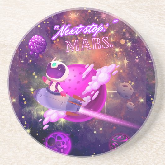 Volgende stop Mars Zandsteen Onderzetter (Voorkant)