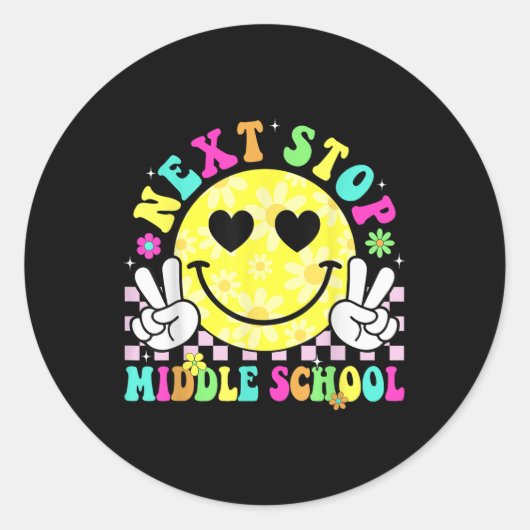 Volgende Stop Middelbare School Afstuderen 2025 La Ronde Sticker (Voorkant)