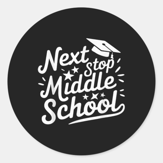 Volgende Stop Middelbare School Afstuderen 2025 La Ronde Sticker (Voorkant)