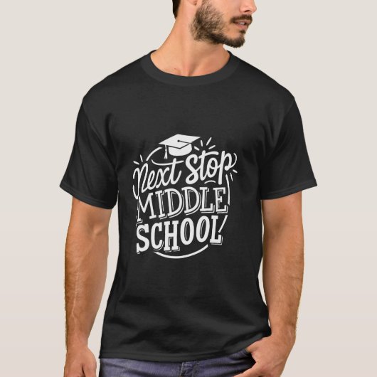 Volgende Stop Middelbare School Basisschool Afgest T-shirt (Voorkant)