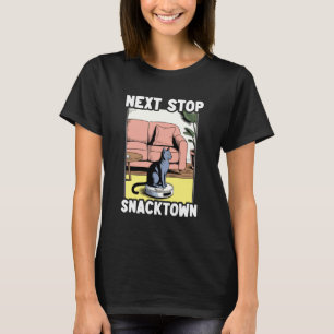 Volgende Stop Snacktown Kat Robot Stofzuiger Kat T-shirt