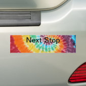 Volgende Stop stropdas-kleurstof shirt Bumpersticker (Op auto)