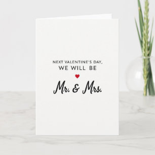 Volgende Valentijnskaart voor Mijnheer en Mevrouw Kaart
