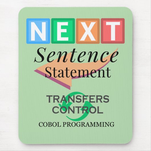 Volgende zin-statement in Cobol-programmering Muismat (Voorkant)