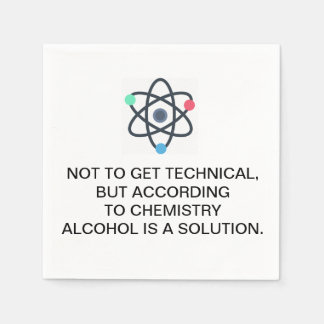 Volgens de chemie is alcohol een oplossing servet