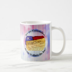 " volgens de grondwet is niemand boven de wet . " koffiemok