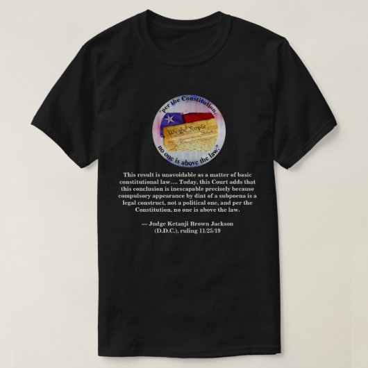 " volgens de grondwet is niemand boven de wet . " t-shirt (Design voorkant)