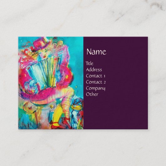 VOLGENS DE SPELER 'S nachts, paars Visitekaartje (Voorkant)