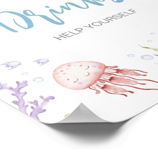 Volgens het Zee Baby shower Drinken Poster (Hoek)