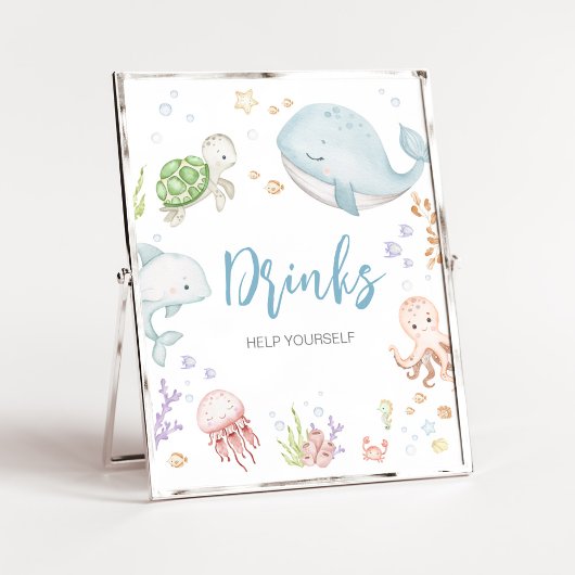 Volgens het Zee Baby shower Drinken Poster