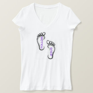 VOLGENS JESUS TEE SHIRT FOOTPRINTS