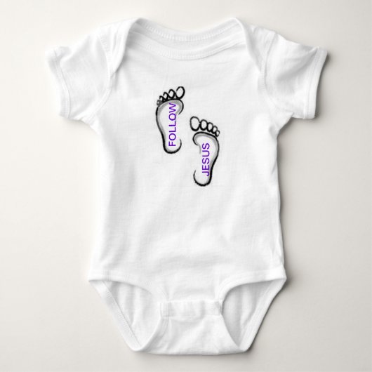 VOLGENS JESUS TEE SHIRT FOOTPRINTS (Voorkant)