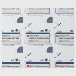 Volgens Mijn Laatste E-mail Grappige Kantoor Citaa Cadeaupapier
